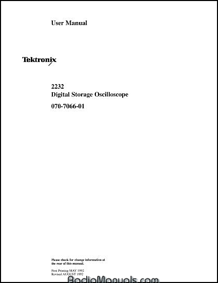Tektronix 2232 User Manual - Click Image to Close